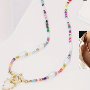 Colorful Beaded Necklace with Gold Accents